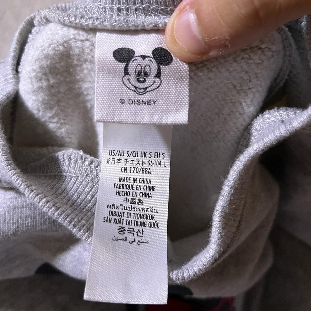 Disney Sweater Womens Small Gray Disneyland Mickey Mouse Graphic Fleece Pullover - Picture 6 of 7